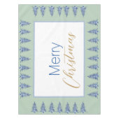 Sage Blue Pagoda Weihnachtsbaum Tablecloth Tischdecke (Vorderseite)