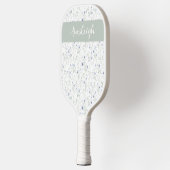 Sage Blue Watercolor Wildflower Monogram Name Pickleball Schläger (Links)