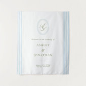 Sage & Blue Wedding Backdrop Tapestry Wandteppich (Vorderseite)