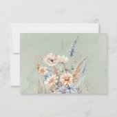 Sage Blue Wildblumen Hochzeitssache Speichern Sie Dankeskarte (Rückseite)