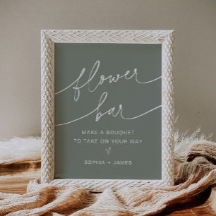 SAGE Blume Bar, machen Sie Ihr Bouquet-Zeichen Poster