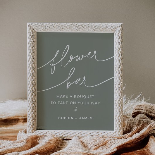 SAGE Blume Bar, machen Sie Ihr Bouquet-Zeichen Poster