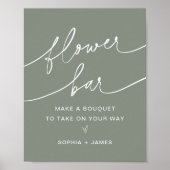 SAGE Blume Bar, machen Sie Ihr Bouquet-Zeichen Poster (Vorne)
