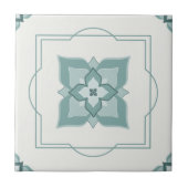 Sage-Blume Motif Line-Border-gezogenes Muster Fliese (Vorderseite)