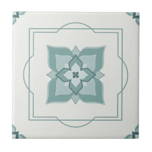 Sage-Blume Motif Line-Border-gezogenes Muster Fliese