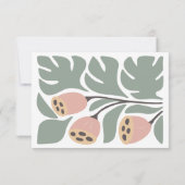 Sage & Blush Abstract Floral Wedding Invitation,  RSVP Karte (Rückseite)