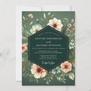 Sage Blush Chiaroscuro Hochzeit Einladung