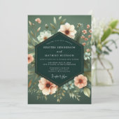 Sage Blush Chiaroscuro Wedding Einladung (Stehend Vorderseite)