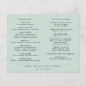 Sage Blush Floral Wedding Timeline und Programm (Rückseite)