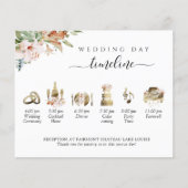 Sage Blush Floral Wedding Timeline und Programm (Vorderseite)