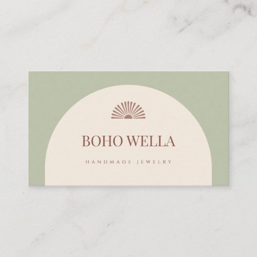Sage Blush Pink Arch Business Card Visitenkarte (Vorderseite)