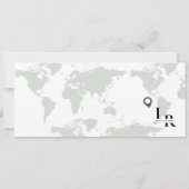 Sage Boarding Pass Hochzeit speichern Sie das Datu Einladung (Rückseite)