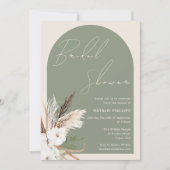 Sage Boho Arch Beige Brautparty Einladung (Vorderseite)