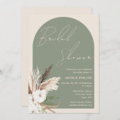 Sage Boho Arch Beige Brautparty Einladung (Vorne/Hinten)