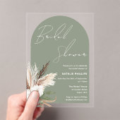 Sage Boho Arch White Floral Brautparty Acryleinladungen (Insitu (Handheld))