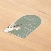 Sage Boho Arch White Floral Brautparty Acryleinladungen (Ablage )