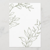 Sage Boho Blume Boho Wedding Menu Menükarte (Rückseite)