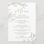 Sage Boho Blume Boho Wedding Menu Menükarte (Vorderseite)