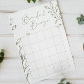 Sage Boho Blume Brautparty Bingo Game