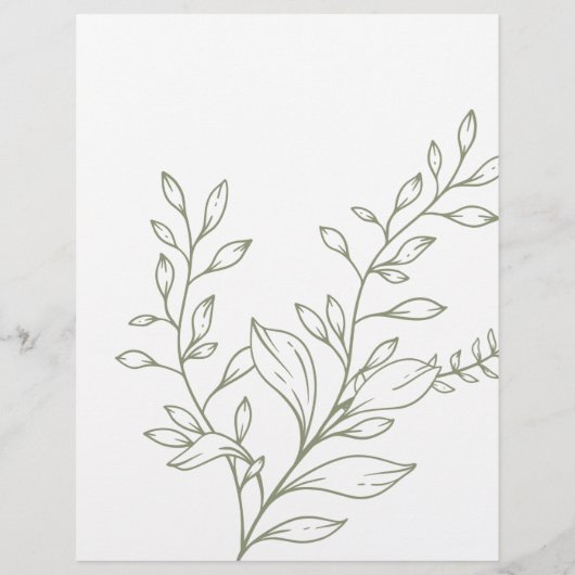 Sage Boho Blume Brautparty Bingo Game (Rückseite)