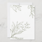 Sage Boho Blume Brunch Bridal Dusche Einladung (Rückseite)