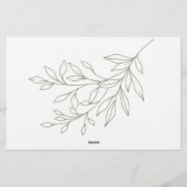 Sage Boho Blume Date Night Ideal Duschenspiel Briefpapier (Rückseite)