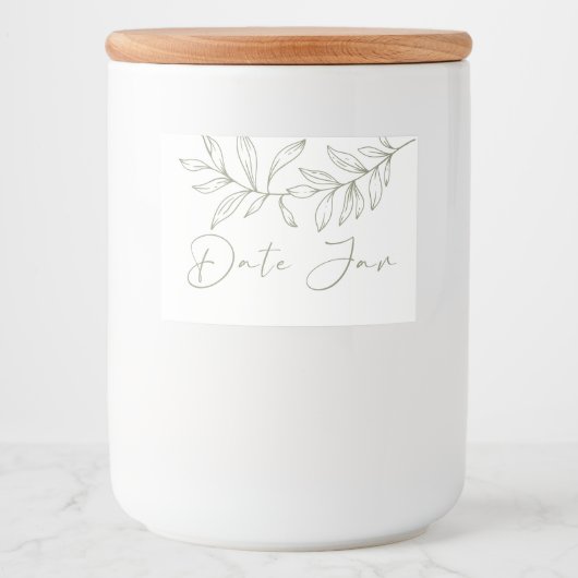 Sage Boho Blume Date Night Jar Lebensmitteletikett (Vorderseite)