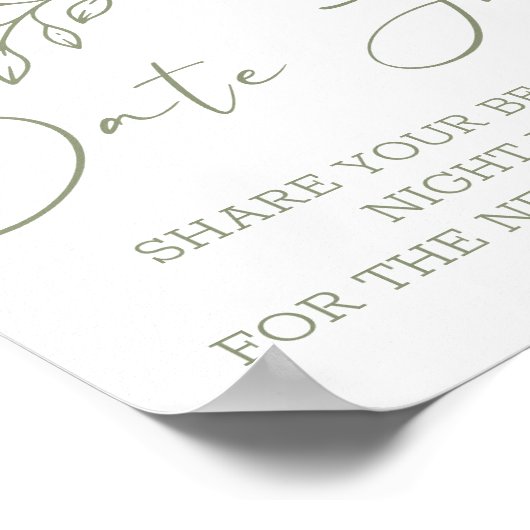 Sage Boho Blume Datum Nacht Poster (Ecke)