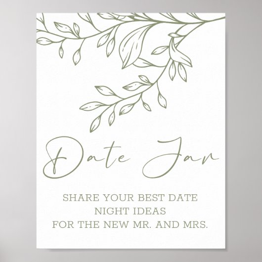 Sage Boho Blume Datum Nacht Poster (Vorne)