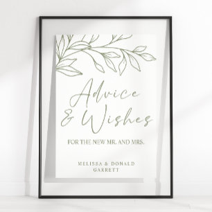 Sage Boho Blume Einfache Hochzeitsberatung & Wünsc Poster