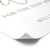 Sage Boho Blume Einfache Hochzeitsberatung & Wünsc Poster (Ecke)