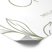 Sage Boho Blume Einfache Hochzeitskarte und Gesche Poster (Ecke)
