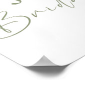 Sage Boho Blume Elegantes Brautparty Hochzeit Poster (Ecke)