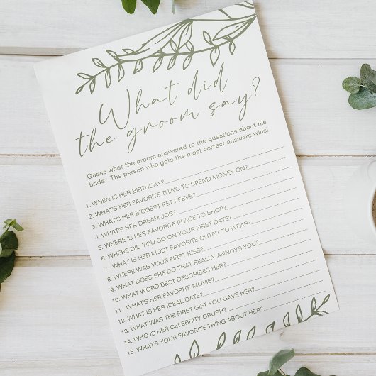 Sage Boho Blume Game würde sagen Flyer