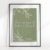 Sage Boho Blume Hochzeit Liebe ist süß Poster