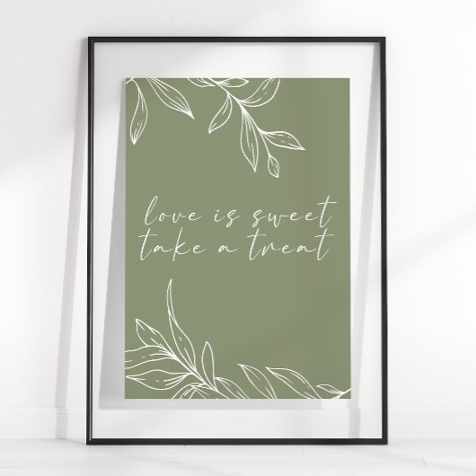 Sage Boho Blume Hochzeit Liebe ist süß Poster