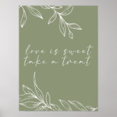 Sage Boho Blume Hochzeit Liebe ist süß Poster (Vorne)