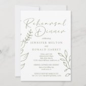 Sage Boho Blume Hochzeit Probe Dinner Einladung (Vorderseite)