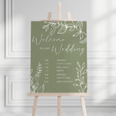 Sage Boho Blume Hochzeitsplan Poster