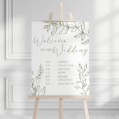 Sage Boho Blume Hochzeitsplan Poster