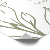 Sage Boho Blume Hochzeitsplan Poster (Ecke)