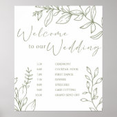Sage Boho Blume Hochzeitsplan Poster (Vorne)