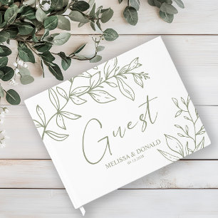 Sage Boho Blume Simple Boho Wedding Gästebuch