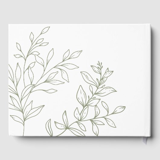 Sage Boho Blume Simple Boho Wedding Gästebuch (Rückseite)