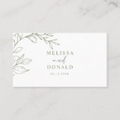 Sage Boho Blume Simple Wedding Escort Card Platzkarte (Rückseite)