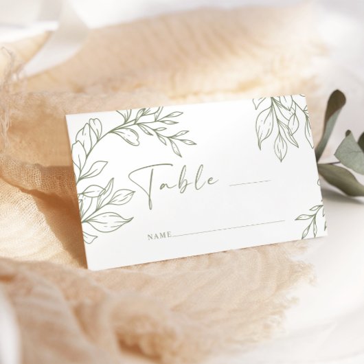 Sage Boho Blume Simple Wedding Escort Card Platzkarte