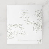 Sage Boho Blume Simple Wedding Platzkarte (Außenseite Aufgefaltet)
