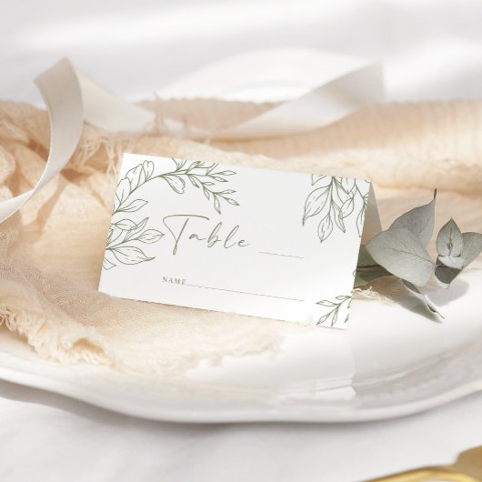 Sage Boho Blume Simple Wedding Platzkarte