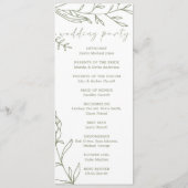 Sage Boho Blume Simple Wedding Programm (Rückseite)