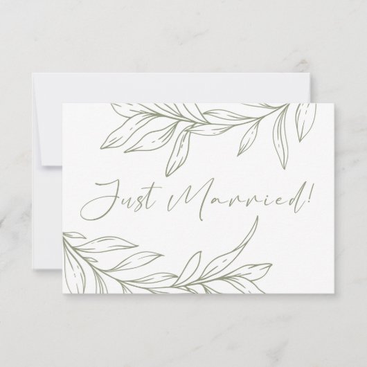 Sage Boho Blume Wedding Just Married (Vorderseite)